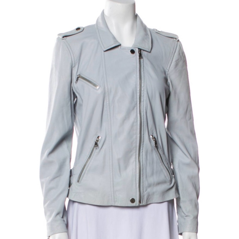 Rebecca Taylor Light Gray Leather Jacket
